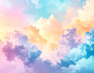 Pastel Dream A Stunning Colorful Cloud Sky Image