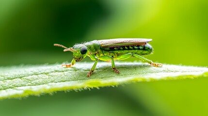 Green Grasshopper on Leaf