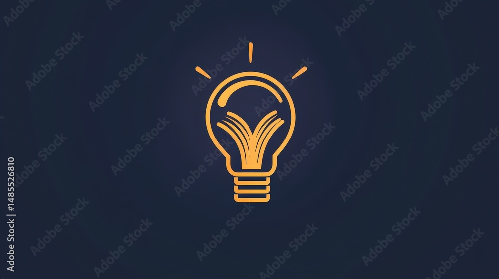 Poster create a light bulb icon with a book inside, symbolizing the connection between knowledge and innova