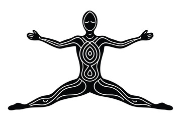 Yoga Indigenous Wellness Style Silhouette Vector – Cultural Balance and Spiritual Harmony