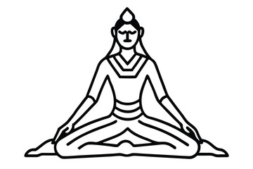 Yoga Machu Picchu Style Silhouette Vector for Cultural and Spiritual Artwork