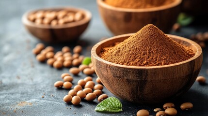 A bowl filled with oatmeal and topped with Anise and Star Anise is set against a white background
