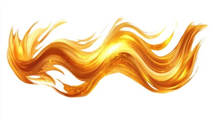 Abstract golden fire or hair waves.  A dynamic, flowing design of gold strands