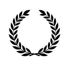 Black Laurel Wreath Silhouette Graphic Element Transparent PNG