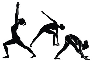 Yoga Quiz Competition Style Silhouette Vector  Interactive Wellness Design