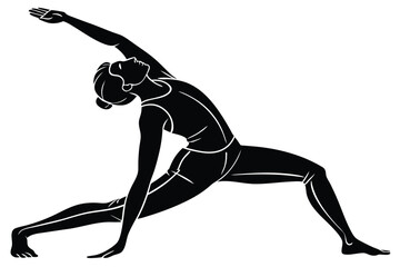 Yoga Virtual Lessons Style Silhouette Vector Online Wellness and Fitness Design