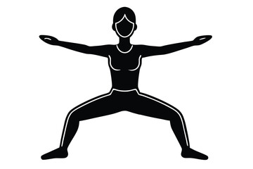 Yoga Virtual Lessons Style Silhouette Vector Online Wellness and Fitness Design