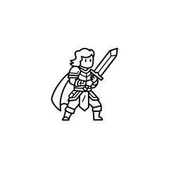 Knight character icon representing concepts of heroism and fantasy adventures