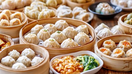 Steaming Dim Sum: A Vibrant Collection of Delicate Asian Delicacies