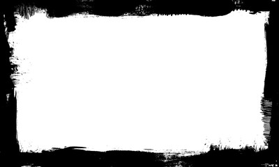 black ink brush painting blank frame border picture artistic grunge graphic element