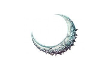 Crescent moon jewelry white background accessories.
