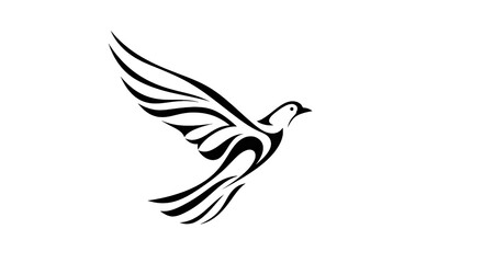 Fototapeta premium Abstract vector line art of a bird