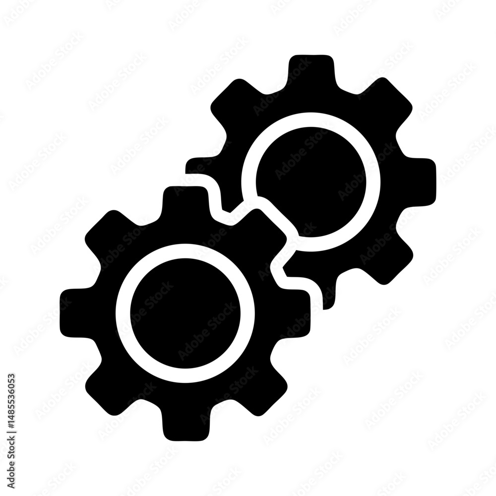 Poster api integration icon silhouette vector