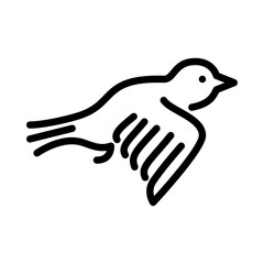 Bird flying outline icon. Bird fly black line illustration.
