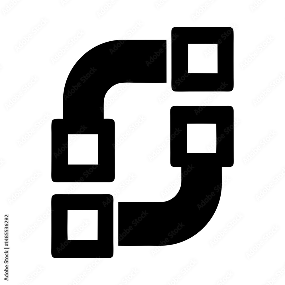 Poster data pipeline icon vector