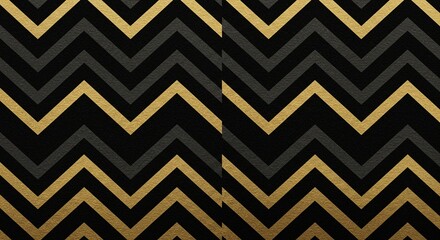 Elegant Black and Gold Chevron Pattern Seamless Texture Background
