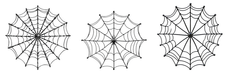 Obraz premium Detailed Collection of Isolated Spider Webs on Transparent Background