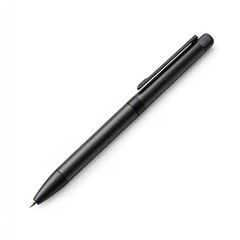 Black metal pen writing instrument office supply stationery tool for notes and drawing close up view