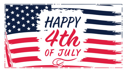 Happy 4th of July American Flag Design