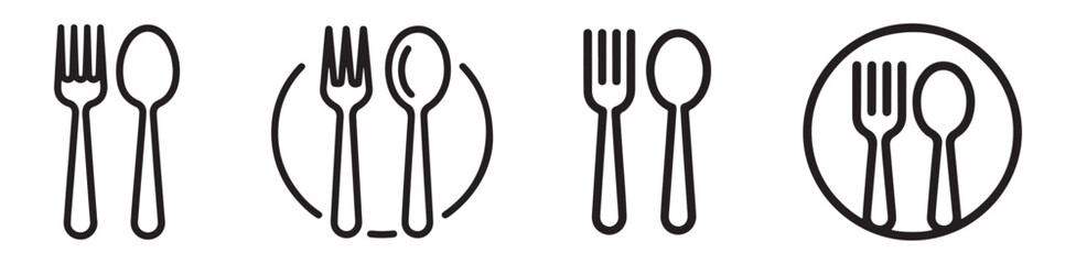 fork spoon and knife icon