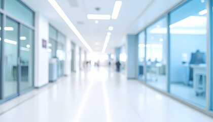Obraz premium Clean and Modern Hospital Corridor Sterile and Bright Interior Design