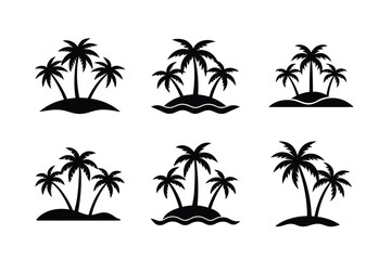 set of palm trees