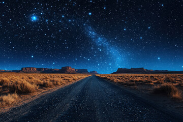 Milky Way over Monument Canyon at night.