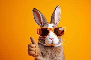 Cool rabbit with shades gives thumbsup