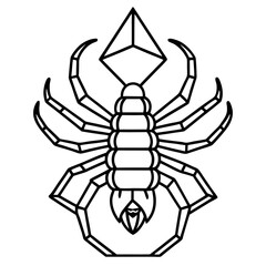 Crystal Prism Scorpion Line Drawing