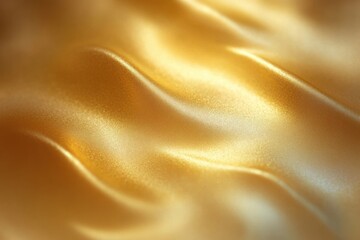 Obraz premium Smooth flowing golden fabric with shiny, reflective surface and soft gentle folds creating a luxurious and elegant texture
