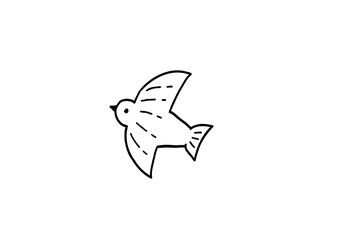 シンプルな北欧風鳥のベクターイラスト