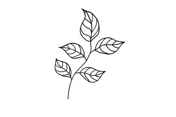 植物の手書き北欧風シンプルベクターイラスト