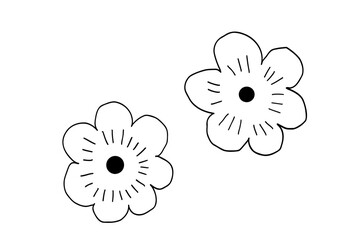 花の手書き北欧風シンプルベクターイラスト