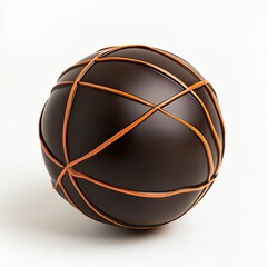 Fototapeta premium Dark chocolate sphere with orange stripes