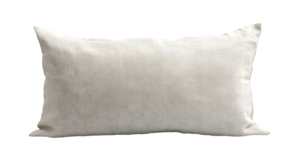 Elegant Off-White Linen Rectangular Throw Pillow for Interior Decor