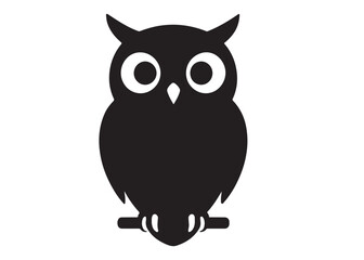 owl logo silhouette vector design, owl logo icon silhouette, tree branch night owl logo silhouette vector, owl silhouette vector style isolated on white background