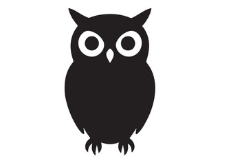 owl logo silhouette vector design, owl logo icon silhouette, tree branch night owl logo silhouette vector, owl silhouette vector style isolated on white background
