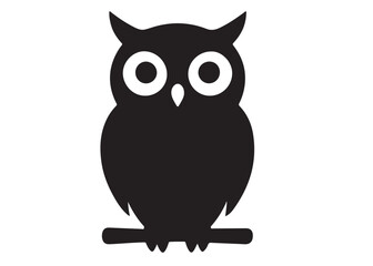 owl logo silhouette vector design, owl logo icon silhouette, tree branch night owl logo silhouette vector, owl silhouette vector style isolated on white background