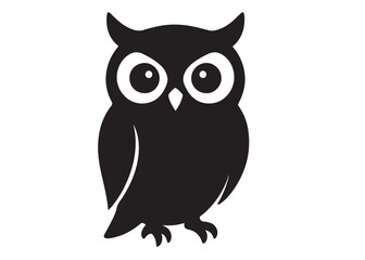 owl logo silhouette vector design, owl logo icon silhouette, tree branch night owl logo silhouette vector, owl silhouette vector style isolated on white background