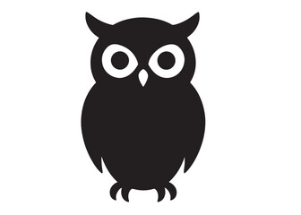 owl logo silhouette vector design, owl logo icon silhouette, tree branch night owl logo silhouette vector, owl silhouette vector style isolated on white background