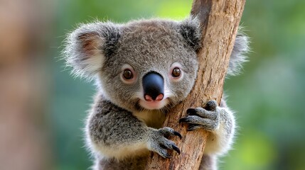 Fototapeta premium Koala Bear Clinging Tree