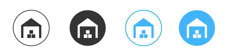 Warehouse icon Editable flat style, illustration icons