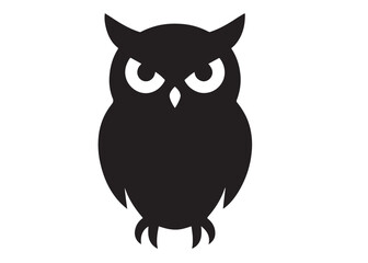 owl logo silhouette vector design, owl logo icon silhouette, tree branch night owl logo silhouette vector, owl silhouette vector style isolated on white background