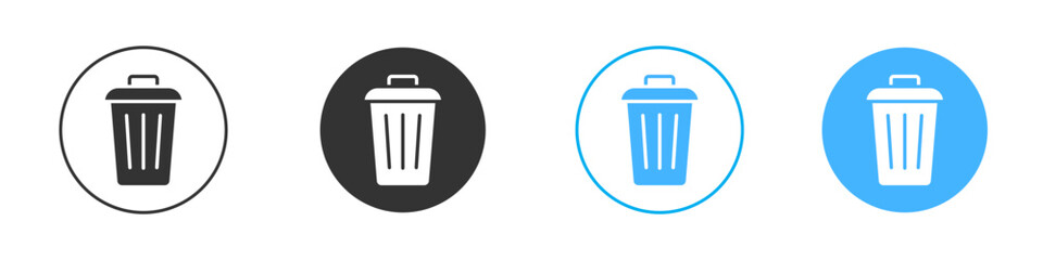 Trash icon Editable flat style, illustration icons