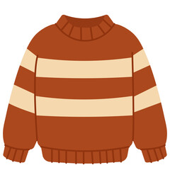 Brown Striped Sweater Vector Illustration