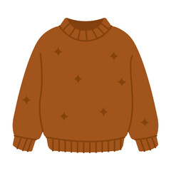Brown Star Pattern Sweater Vector Illustration