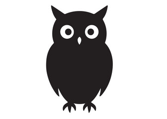 owl logo silhouette vector design, owl logo icon silhouette, tree branch night owl logo silhouette vector, owl silhouette vector style isolated on white background