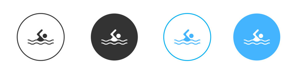 Fototapeta premium Swimming icon Editable flat style, illustration icons