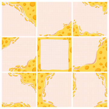 Grid Notepad Template with Cheese Theme Set