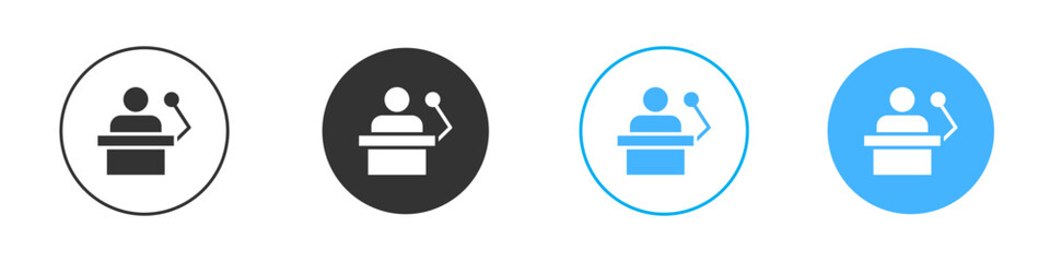 Politician speaker icon Editable flat style, illustration icons